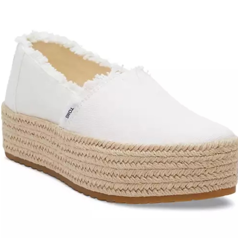 TOMS Valencia Espadrille Slip-On - White - Size 6